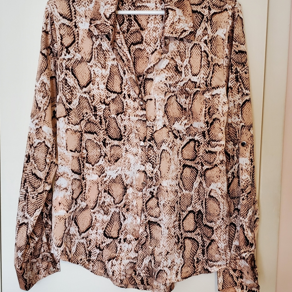 New Leopard Skin Blouse with cuffs